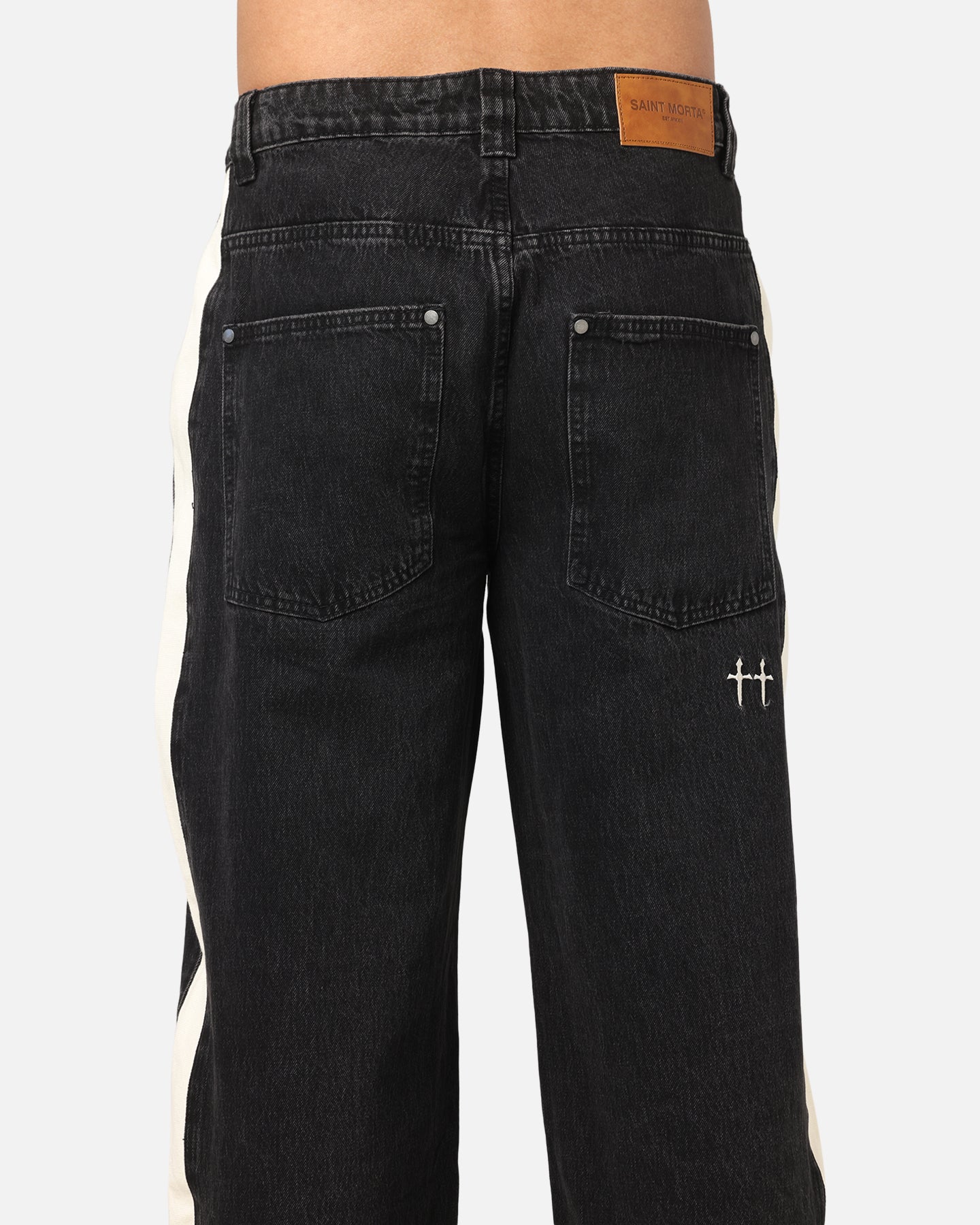 Saint Morta Amplus Sidewinder Jeans Black/Off White