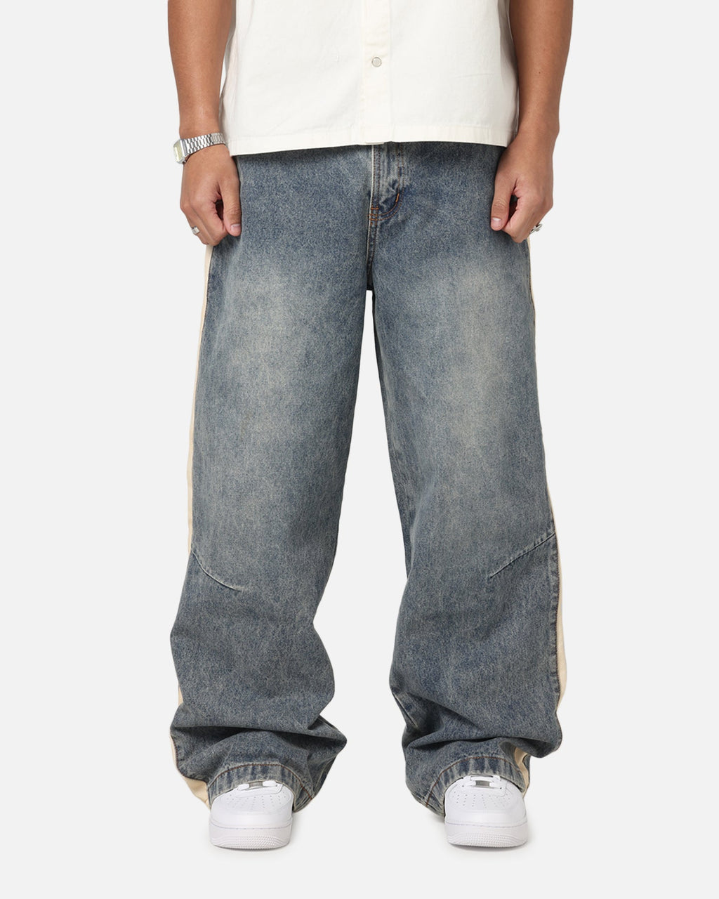 Saint Morta Amplus Sidewinder Jeans Dirty Denim/Off White