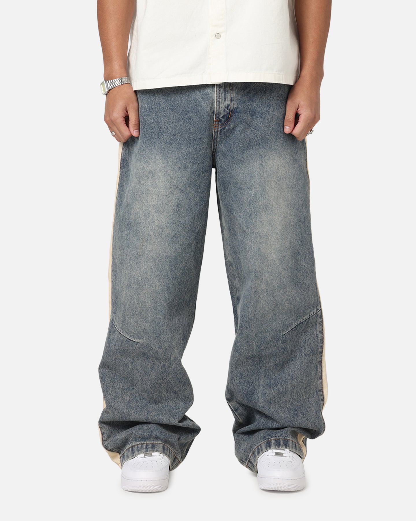 Saint Morta Amplus Sidewinder Jeans Dirty Denim/Off White