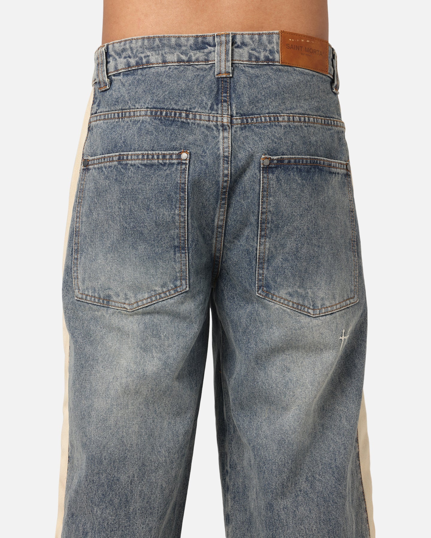 Saint Morta Amplus Sidewinder Jeans Dirty Denim/Off White