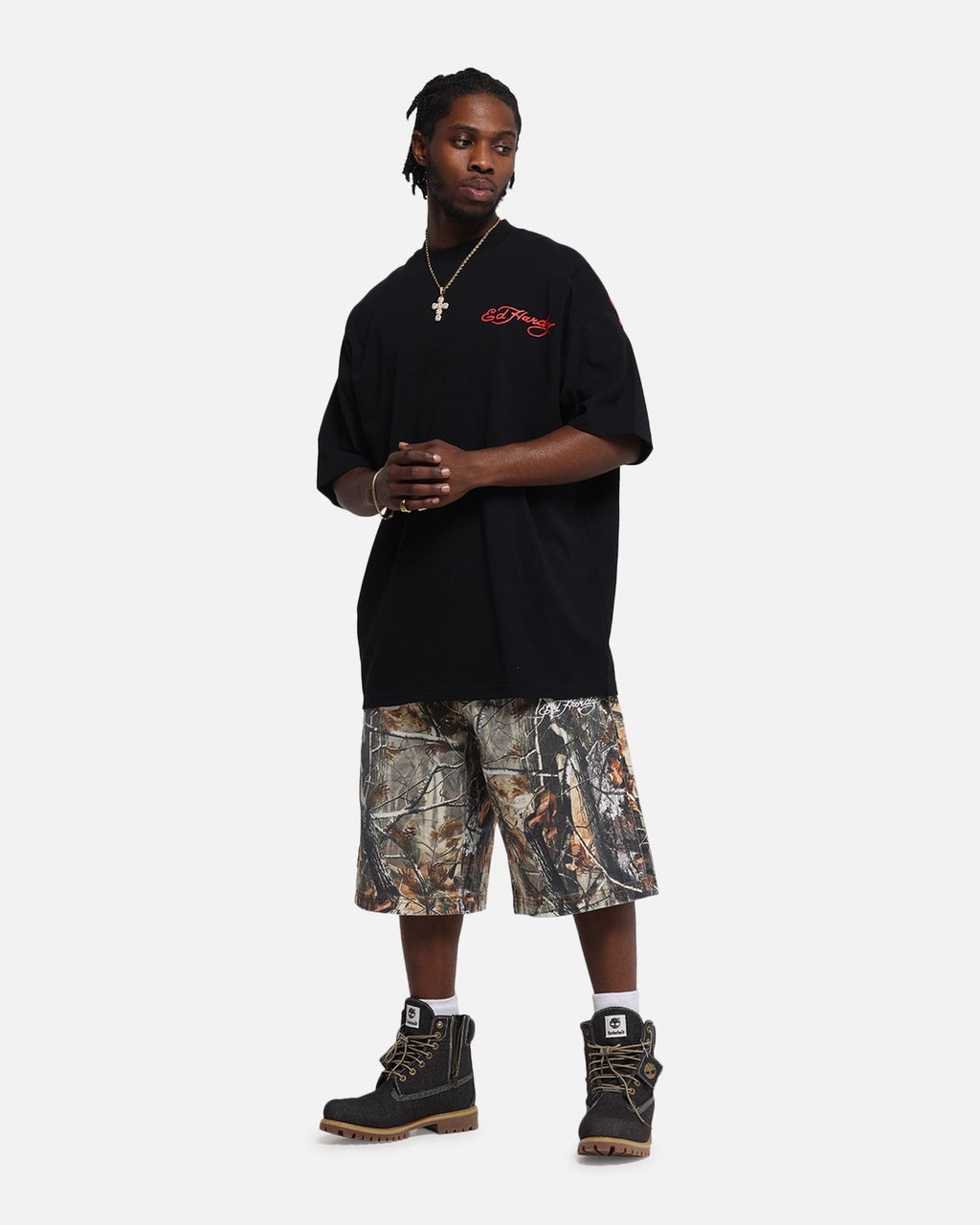Ed Hardy Eagle Jorts Real Tree Camo