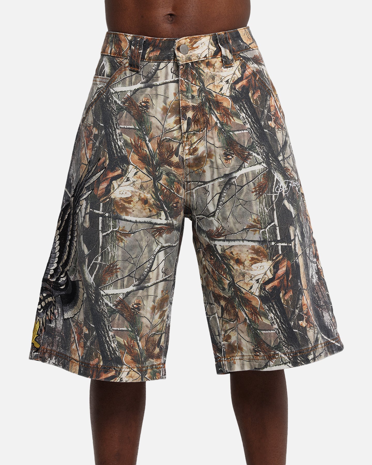 Ed Hardy Eagle Jorts Real Tree Camo