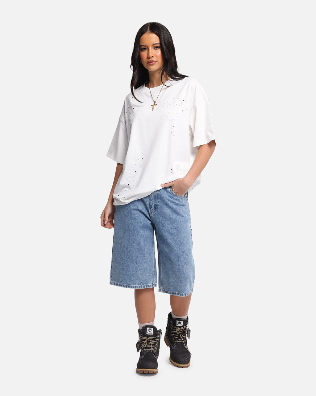 XXIII Women's Low Rider Jorts Blue Denim