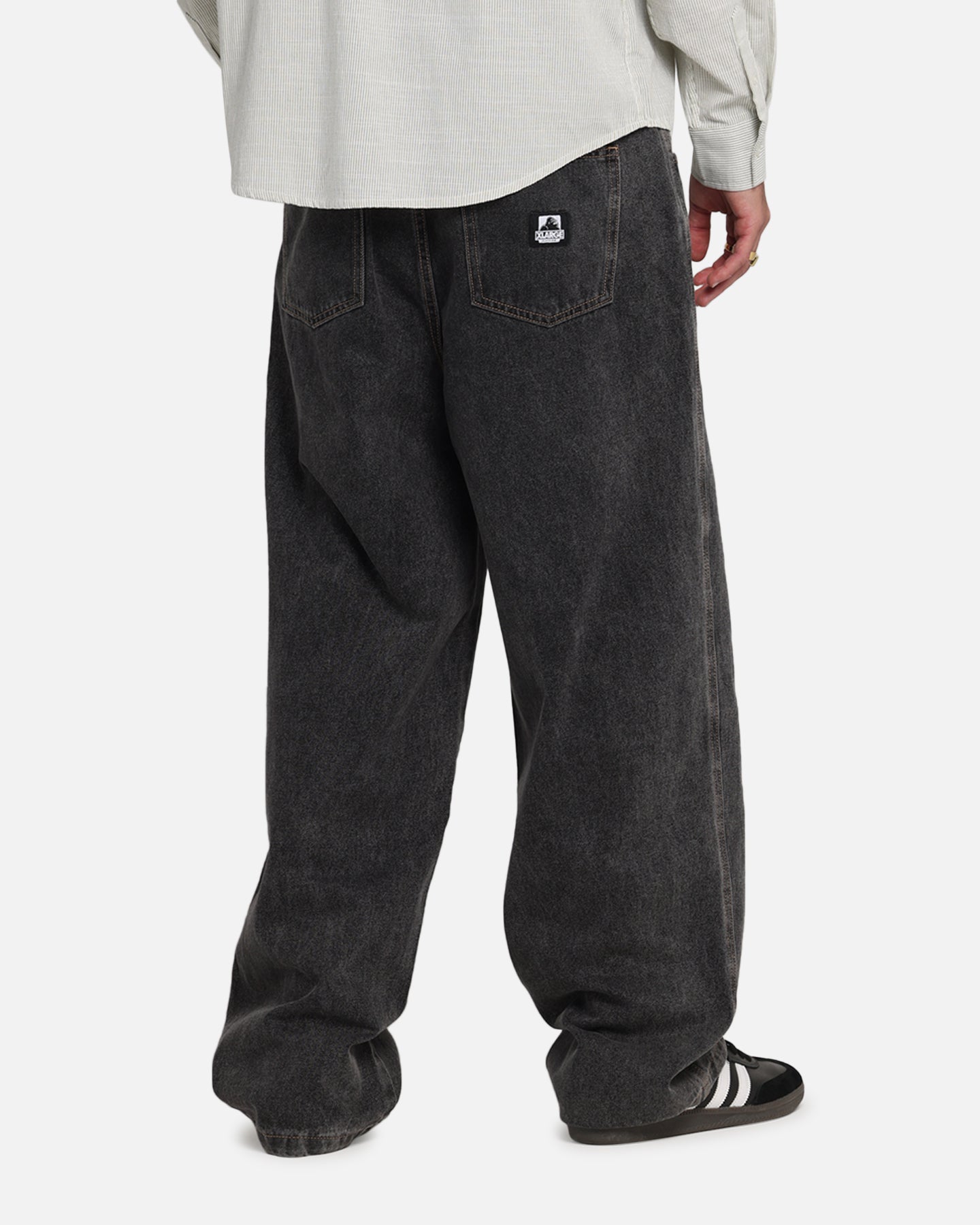X-Large Baggy Bull Denim 91 Pants Washed Black