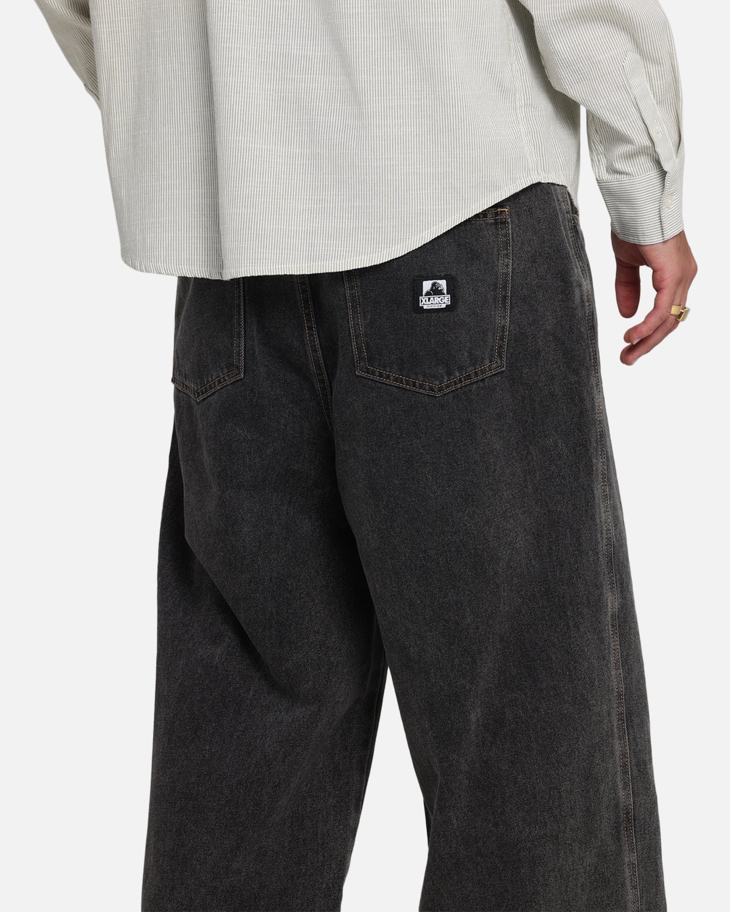 X-Large Baggy Bull Denim 91 Pants Washed Black