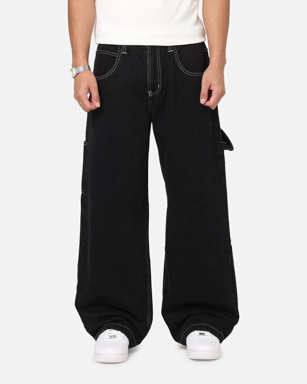 Saint Morta Amplus Fray Carpenter Jeans Contrast Black