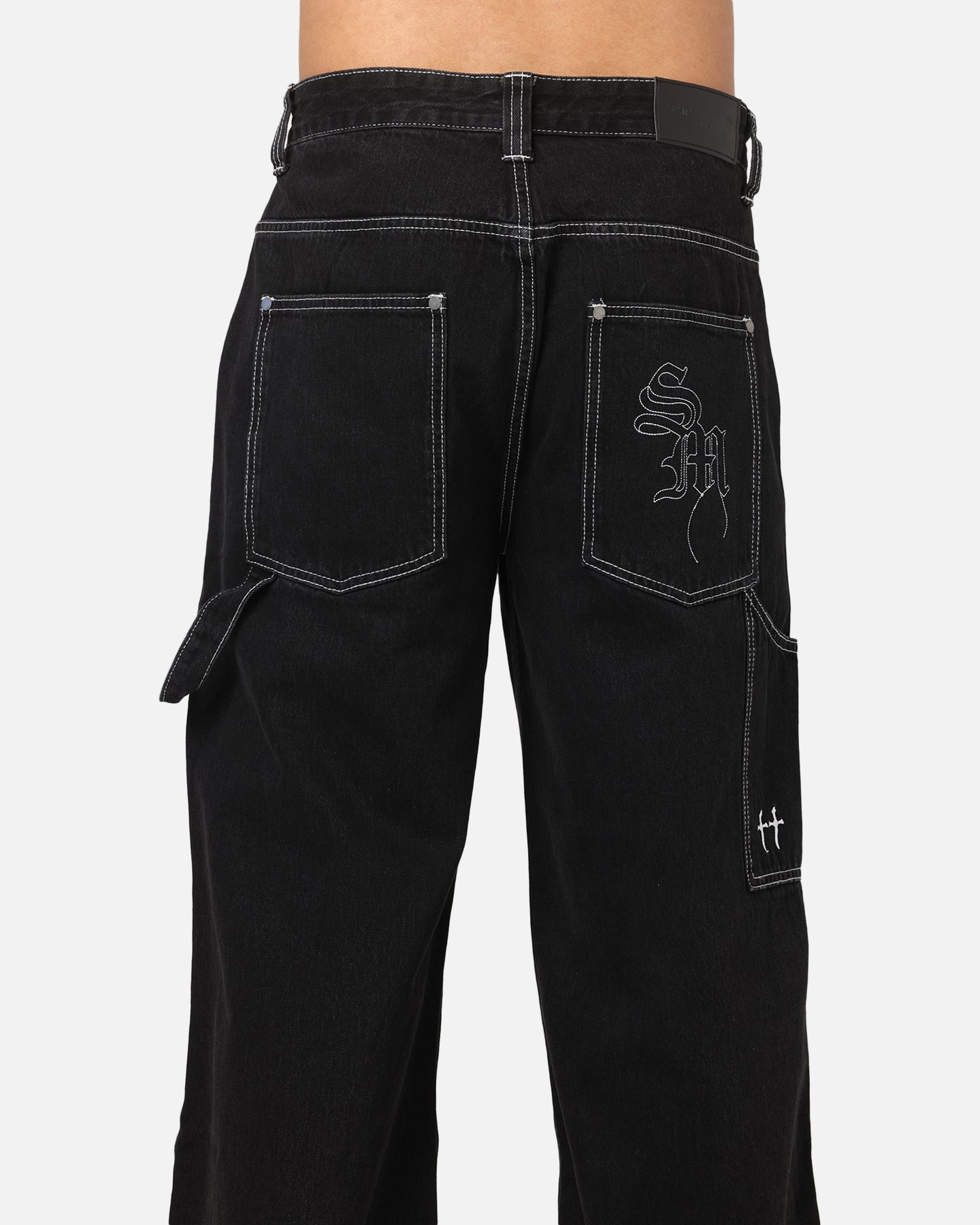 Saint Morta Amplus Fray Carpenter Jeans Contrast Black