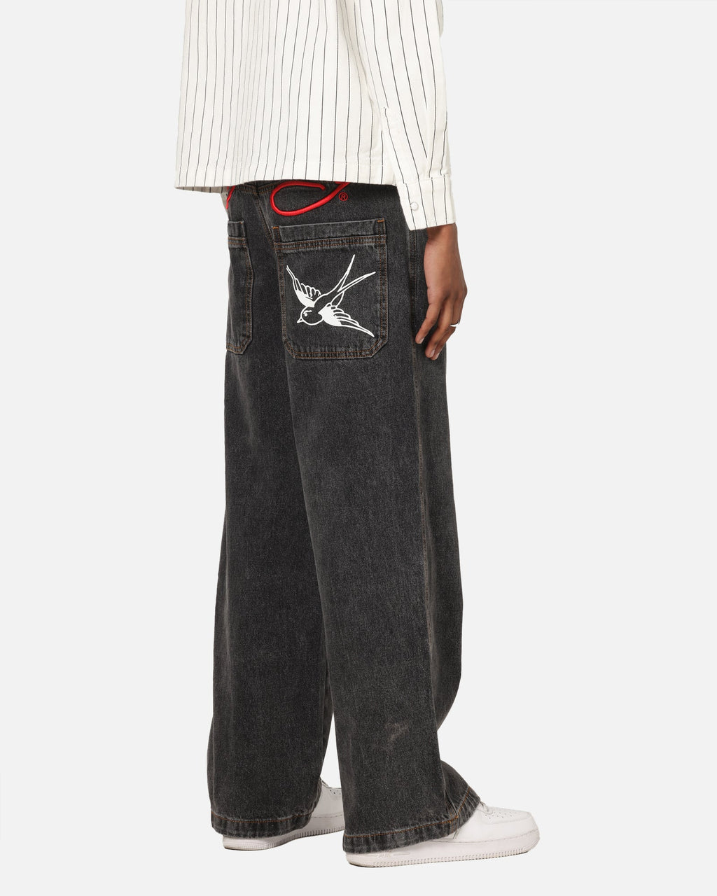 Ed Hardy Shinjuku Jorts Black Pinstripe