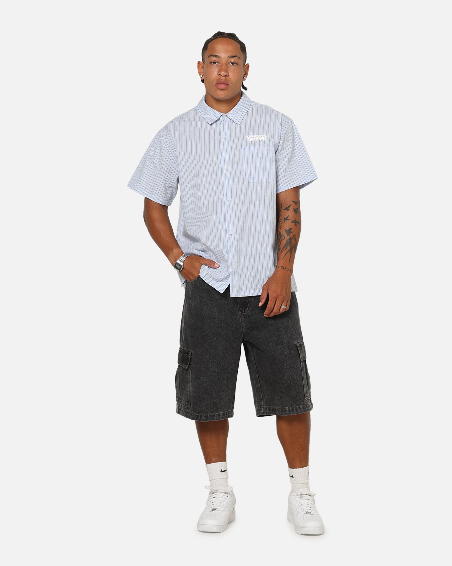 X-Large Baggy Cargo Denim 91 Shorts Washed Black