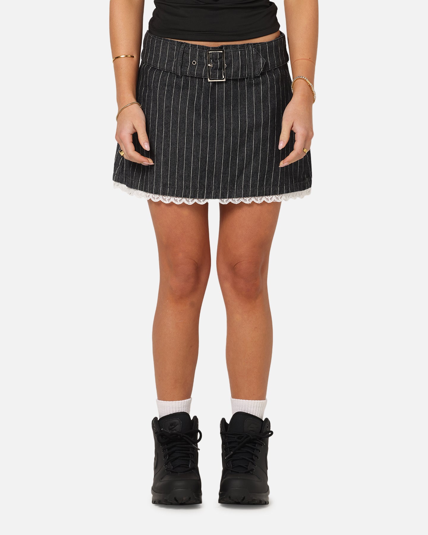 Ed Hardy Women's Pinstripe Mini Skirt Pinstripe