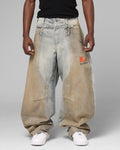 Loiter Layered Western Jeans Blue Wash