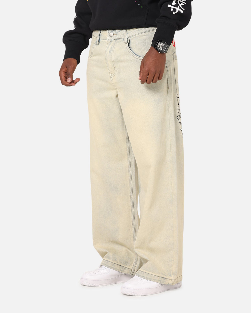 Ed Hardy Wide Leg Skull Jeans Sage