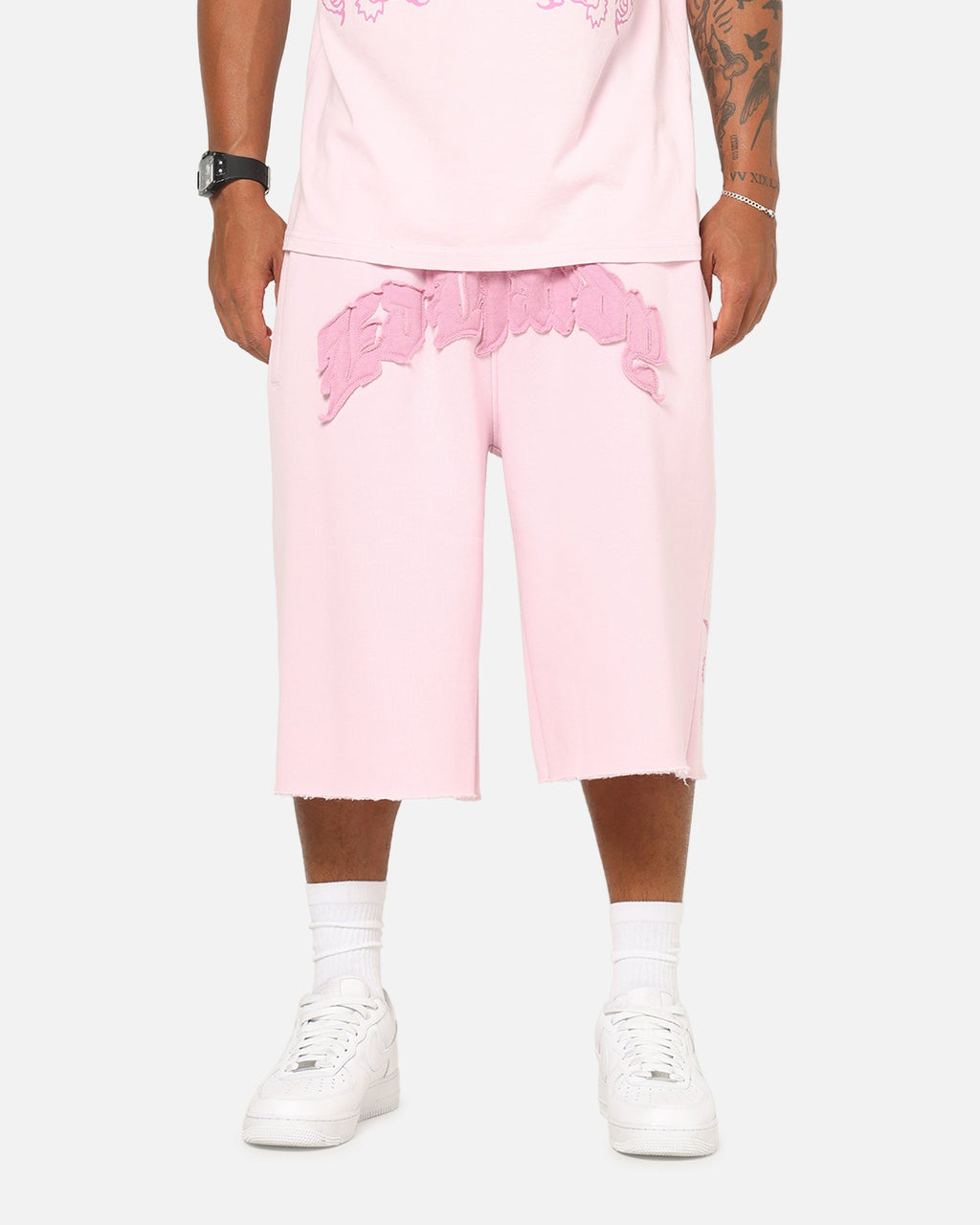 Ed Hardy Double Dragon Applique Shorts Pink
