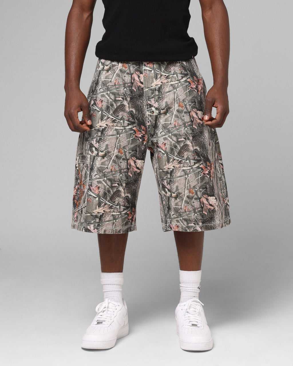 Loiter Biker Jorts Real Tree Camo