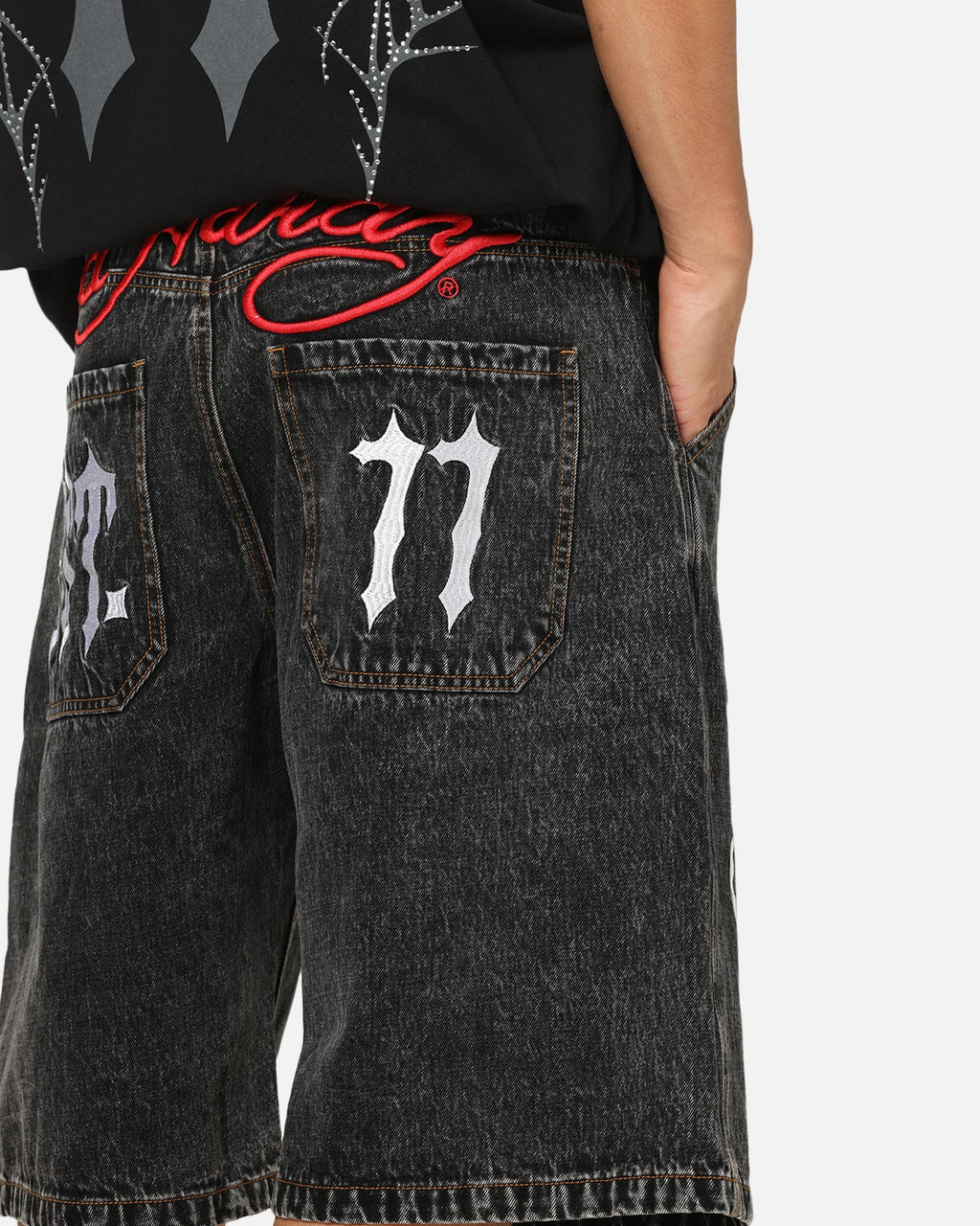 Ed Hardy Established 77 Denim Jorts Black