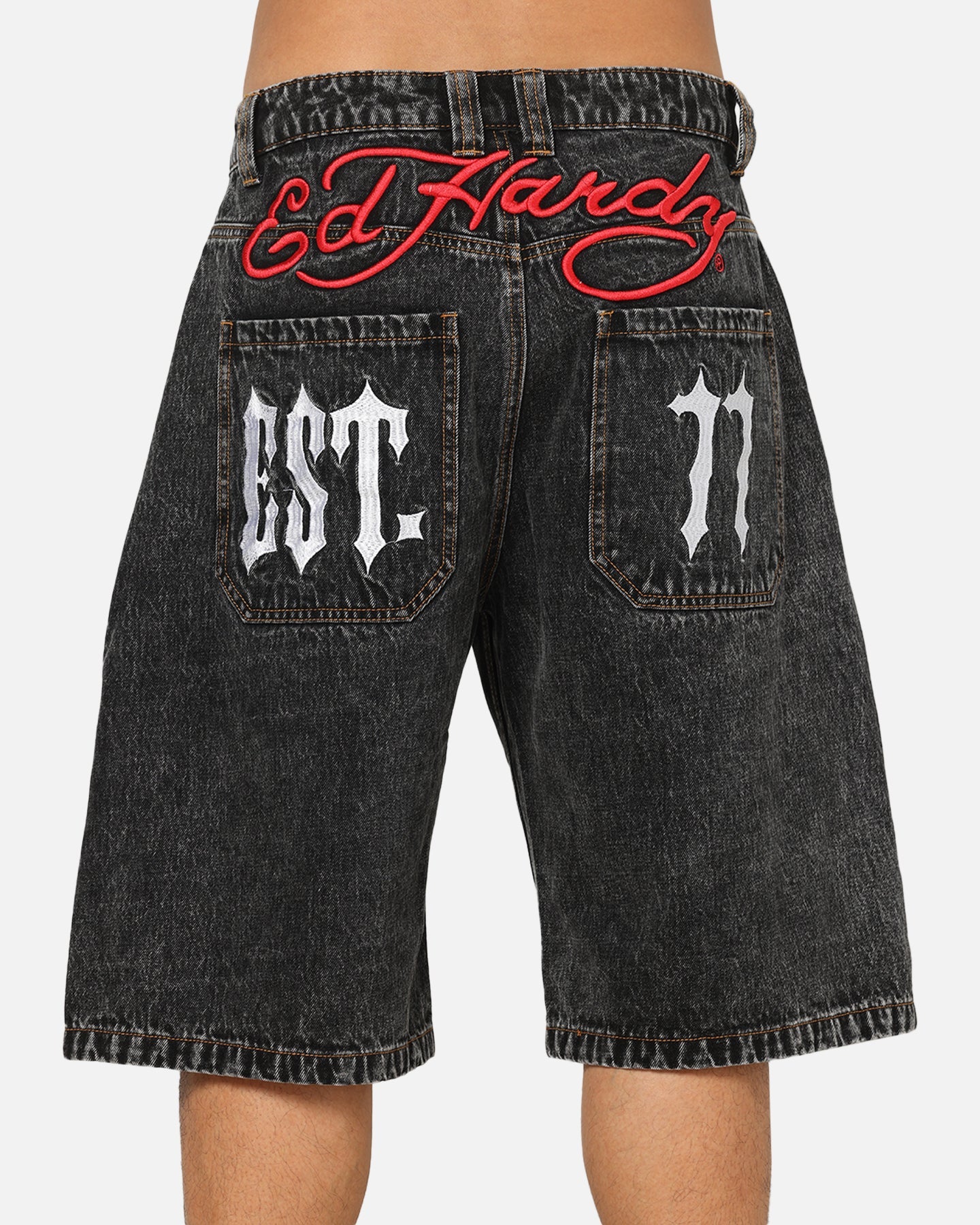 Ed Hardy Established 77 Denim Jorts Black