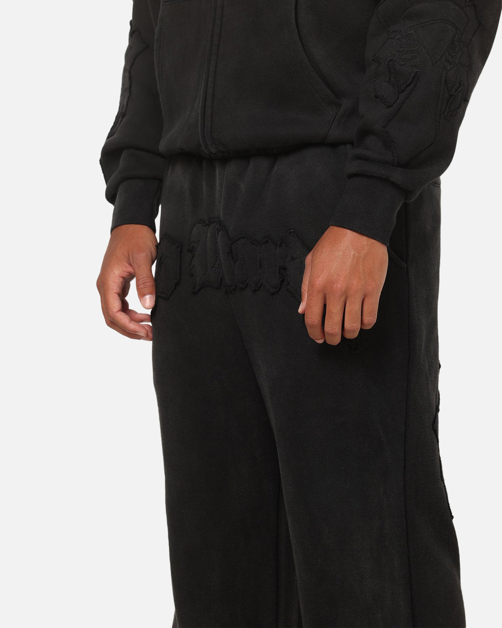 Ed Hardy Fray Track Pants Black