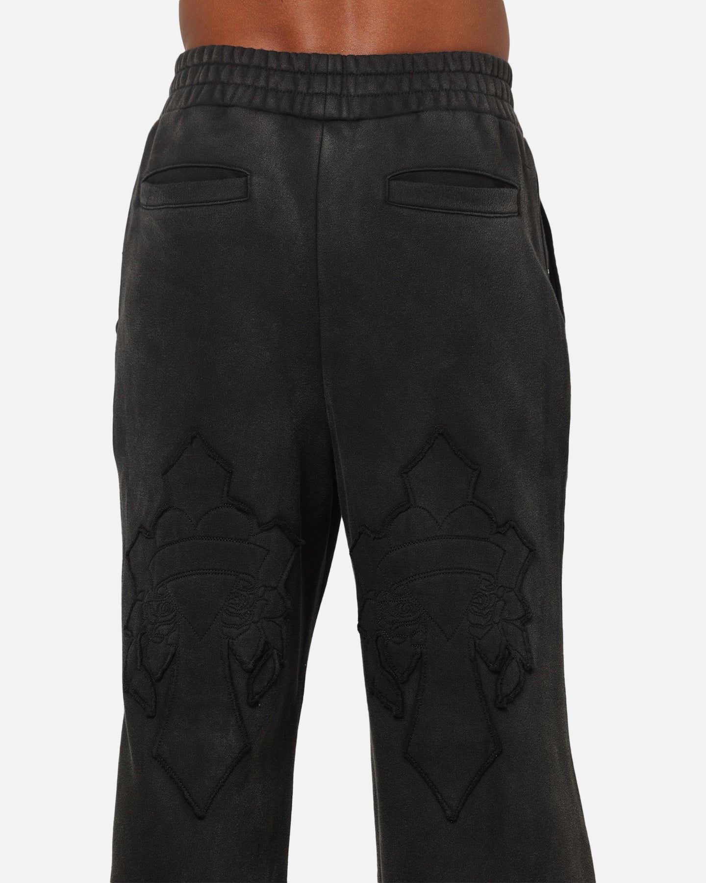 Ed Hardy Fray Track Pants Black