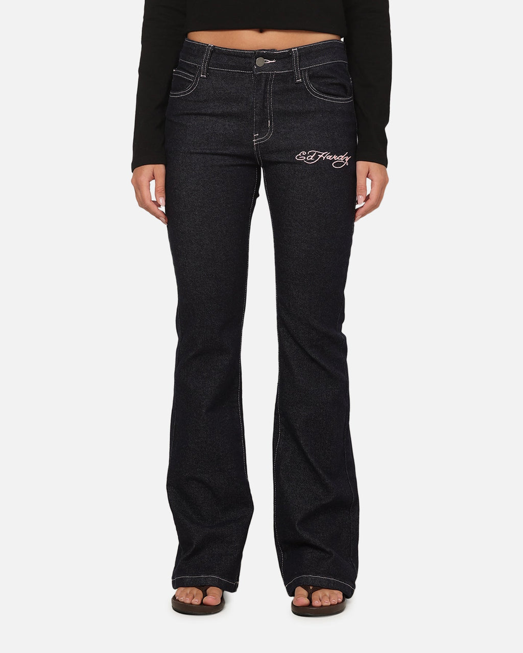 Ed Hardy Women's Rose Bootcut Jeans Raw Indigo