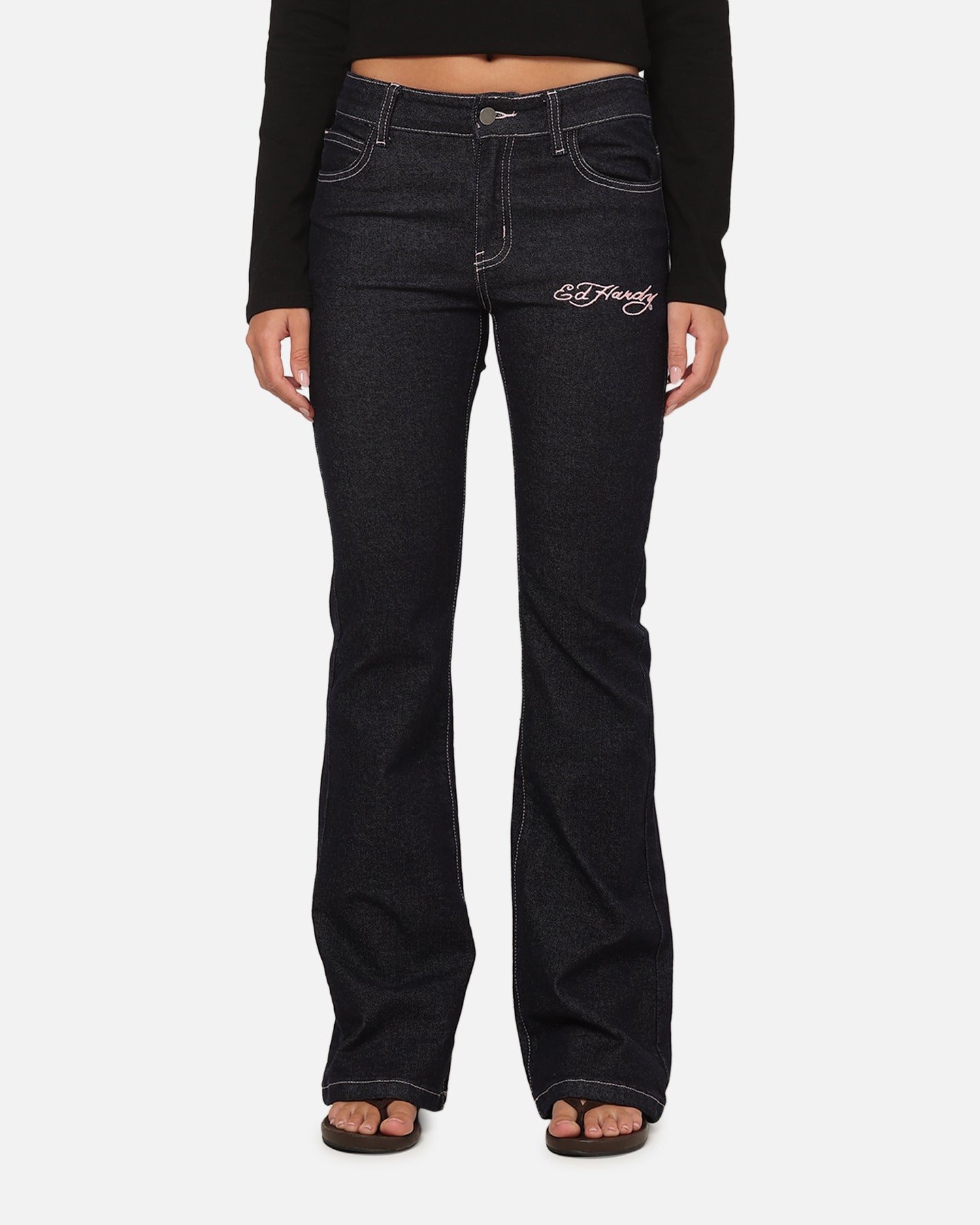 Ed Hardy Women's Rose Bootcut Jeans Raw Indigo