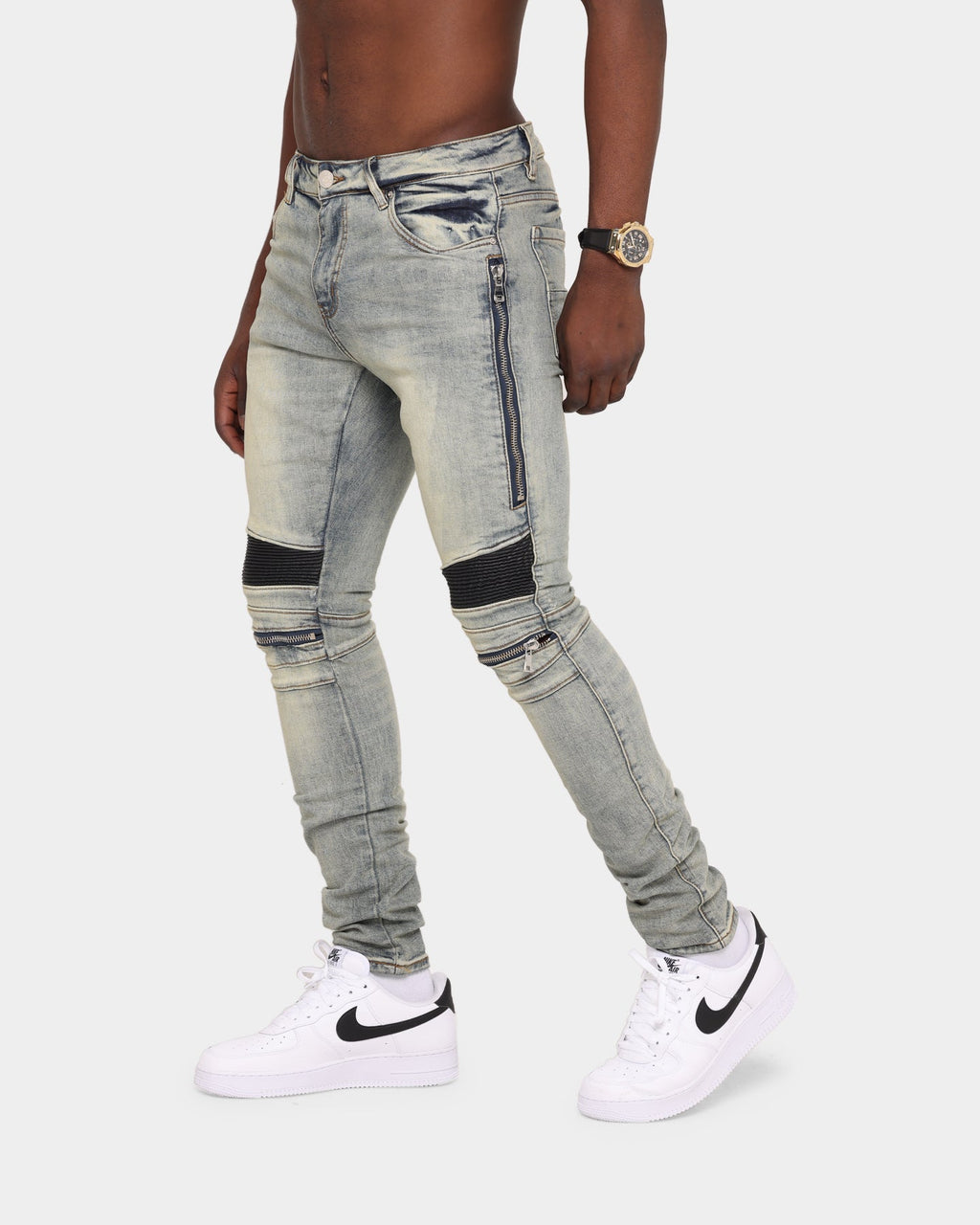 Embellish Sunny Biker Denim Jean Light Sand